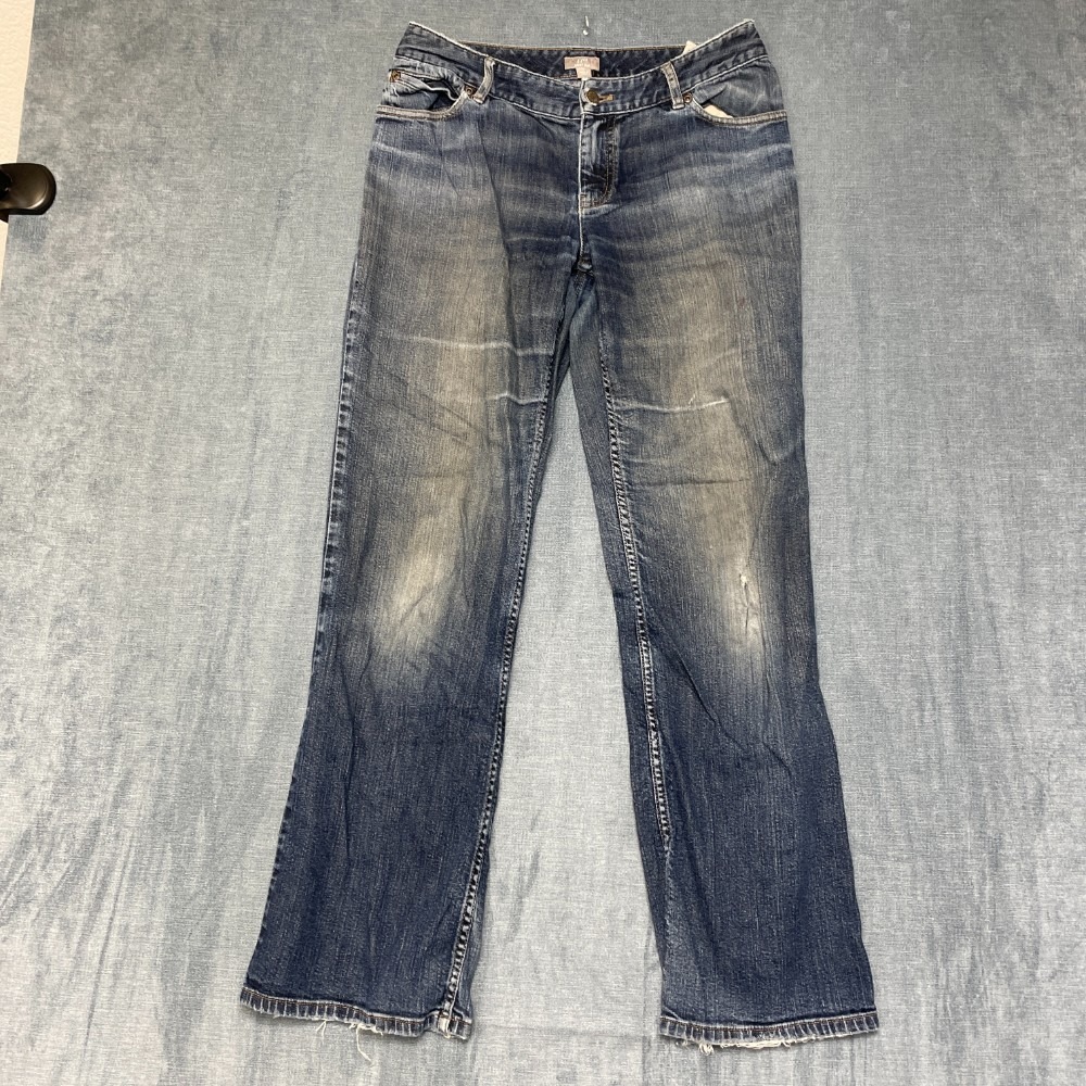 J. Jill Bootcut Leg Jeans Womens 6 Blue Denim Stretch Medium Wash Zip Fly Comfy